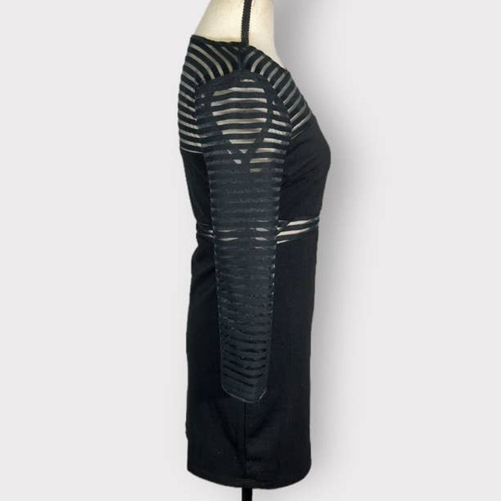 Lulu's Perfect Mesh Bodycon Mini Dress Women's Small Black 3/4 Sleeves NWT - Picture 6 of 12
